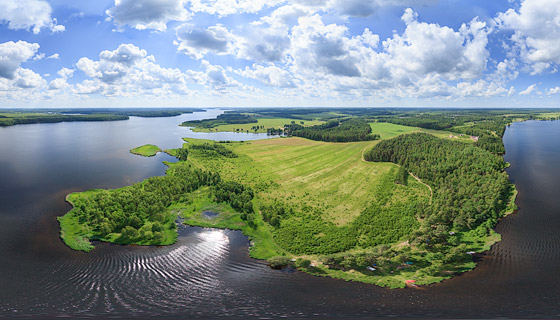 Сферическая панорама с воздуха.